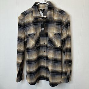 New Frye Mens Size M Flannel Shirt Shacket Plaid Classic Long Sleeve MSRP $129